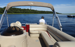 image of bennington pontoon rental view looking out from the stern